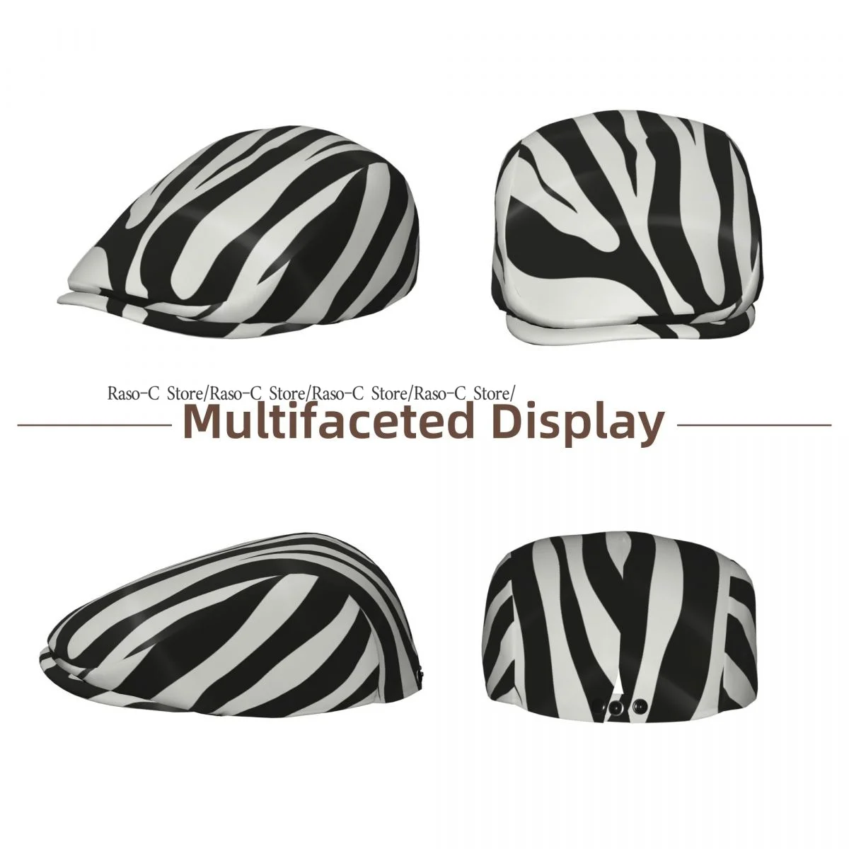 Zebra Fur Skin Hide Texture Men Women Newsboy Cap Classic Forward Hat Ivy Flat Cap Daily Hat