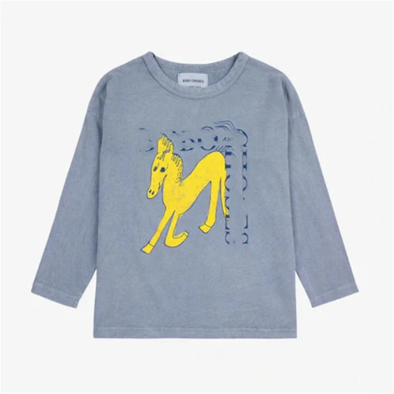 Pre-sale EnkeliBB 24AW New Kids Unisex T-shirt Long Sleeve Toddler Tops Cartoon print Brand Kids Fall Clothing BC Kids Tee