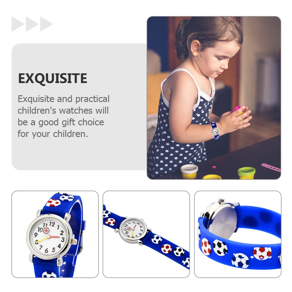 1 個の時計漫画サッカーデザイン防水小型クォーツ腕時計で快適な着用感