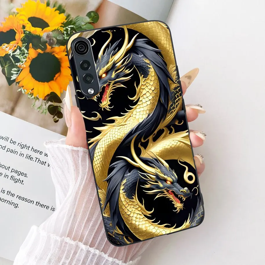 For LG Velvet Case Cool Dragon Soft Silicone Cartoon Cat Black Phone Cover For LG Velvet 5G UW Funda LM-G900N LGVelvet Protector view 6