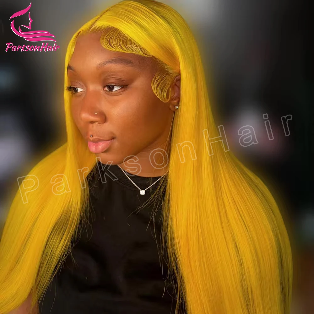 Yellow 613 13x4 13x6 Transparent Lace Frontal Wig Brazilian Straight 613 Colored Human Hair13x6 Lace Front Wigs Pre Plcuked