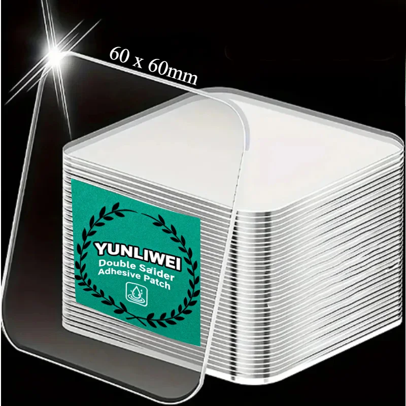100/200Pcs Strong Double-Sided Adhesive Tape Patch for Home Use  Waterproof Tapes Transparent Square NanoWall Stickers