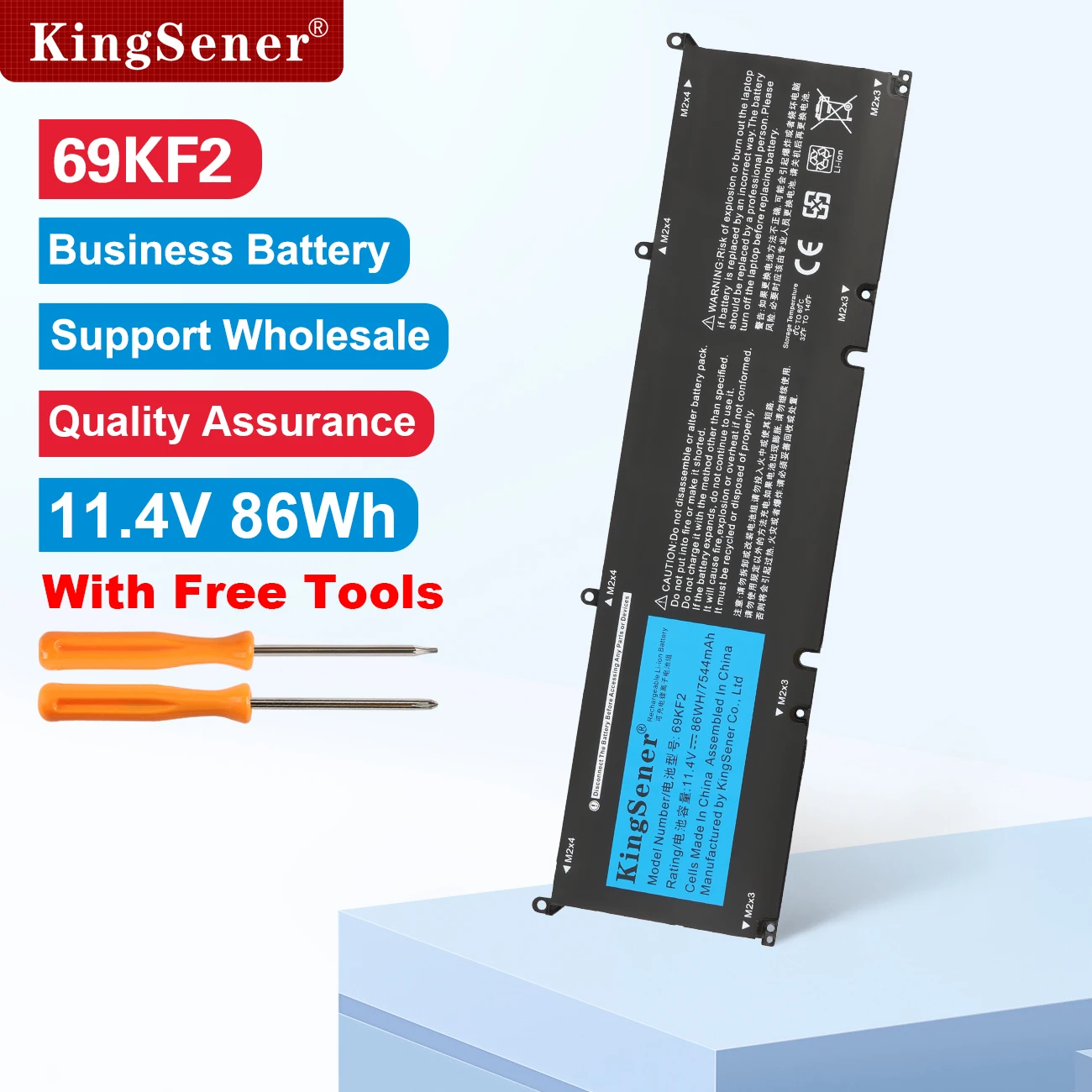 69KF2 86WH 7544mAh Battery for DELL XPS 15 9500 9510 9520 9530 Precision 5550 5560 G15 5511 5520 5515 5521 G7 15 7500 P91F P87F