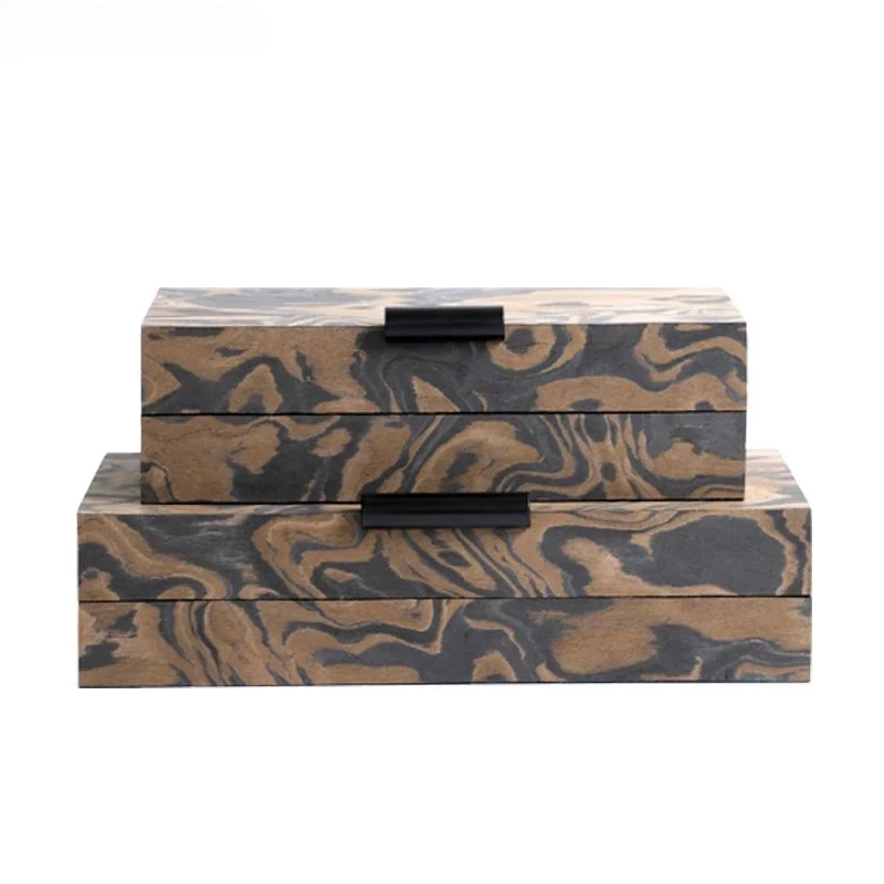 Auspicious Clouds Texture Jewelry Boxes Rectangle Cosmetic Jars Dresser Table Desk Decoration Exquisite Jewelry Storage Jar