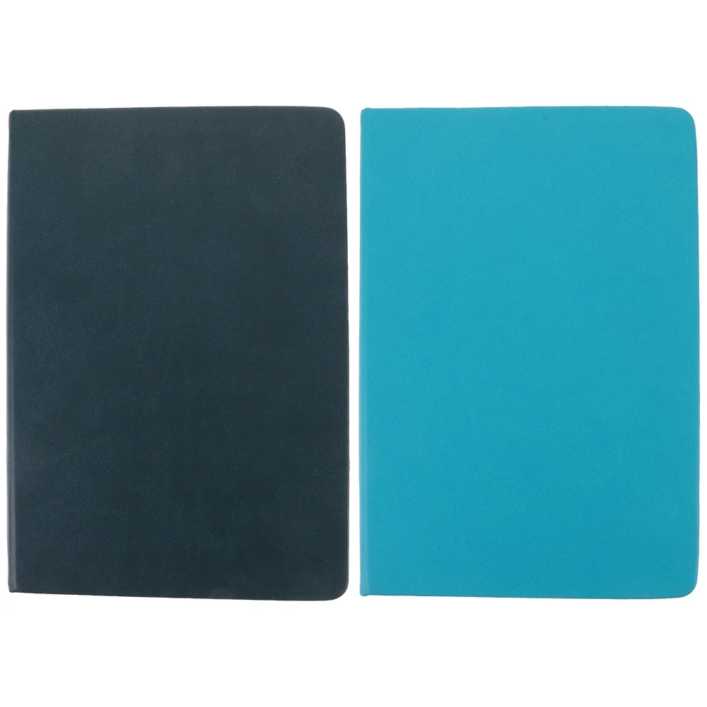 2 Pcs Vintage Student Notebooks A5 PU Cover Daily Planning Journal Office Travel Notepad Thick Pages Practical