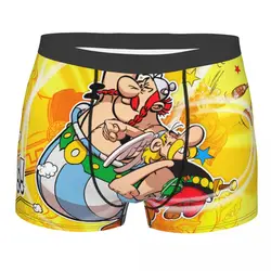 Adventure Comic Asterix Boxer Shorts Masculino, Roupa Interior Manga Estampada em 3D, Calcinhas Respiráveis, Cuecas, Cuecas, Getafix, Obelix