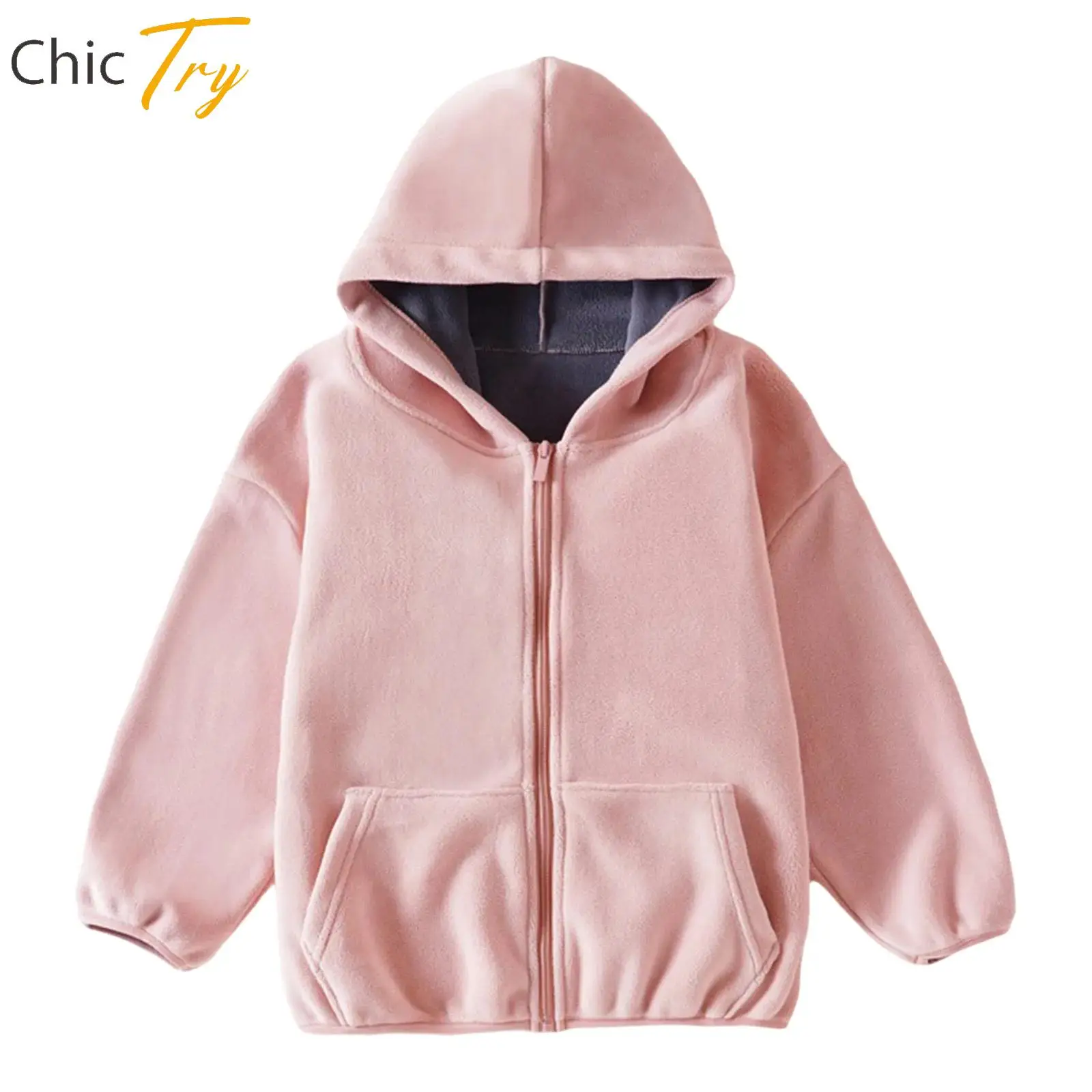 ガールズ ボーイズ カジュアル アウトドア 誕生日パーティー ジャケット トップ ジッパー フリース パーカー コート アウター 長袖 フード付きジャケット ポケット付き