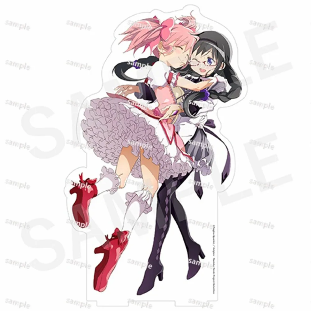 Anime Magical Girl Xiao Yuan Figures Kaname Madoka Akemi Homura Acrylic Stand Model Plate Holder Desk Decor Standing Sign Card