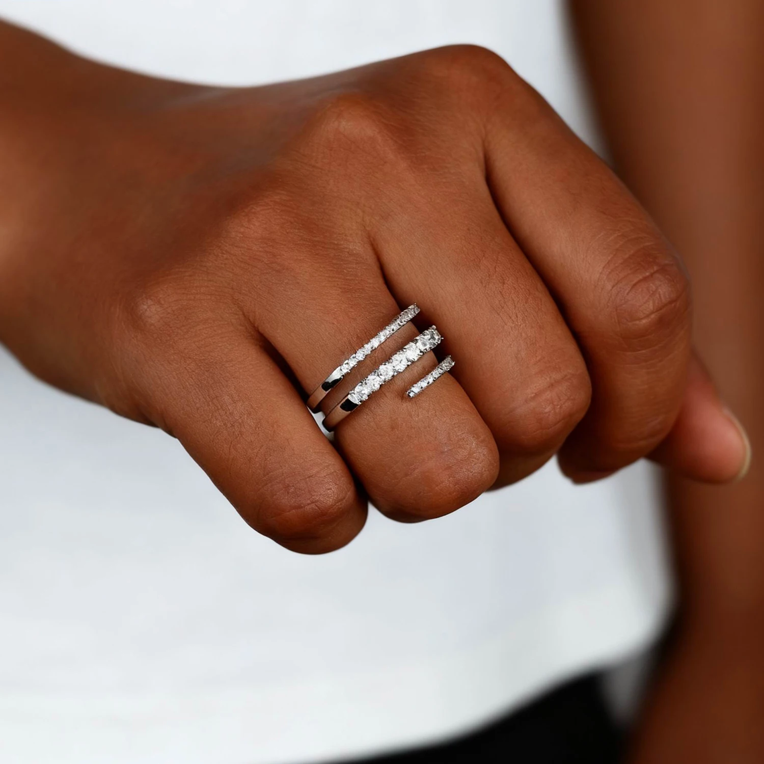 2025 NEW Fashion Surround Shaped Finger Ring Shiny Crystal CZ Marriage Party Bridal Rings For Women  Jewelry