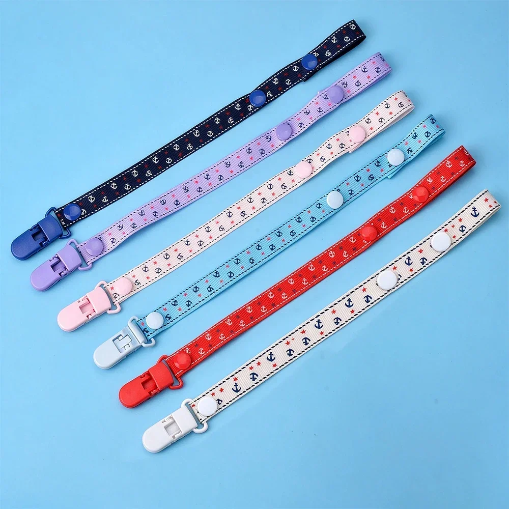 Baby Pacifier Clip Adjustable Soother Holder Strap Anchor Pattern Anti-Drop Chain Infant Stroller Accessories Hanger Belt Toys