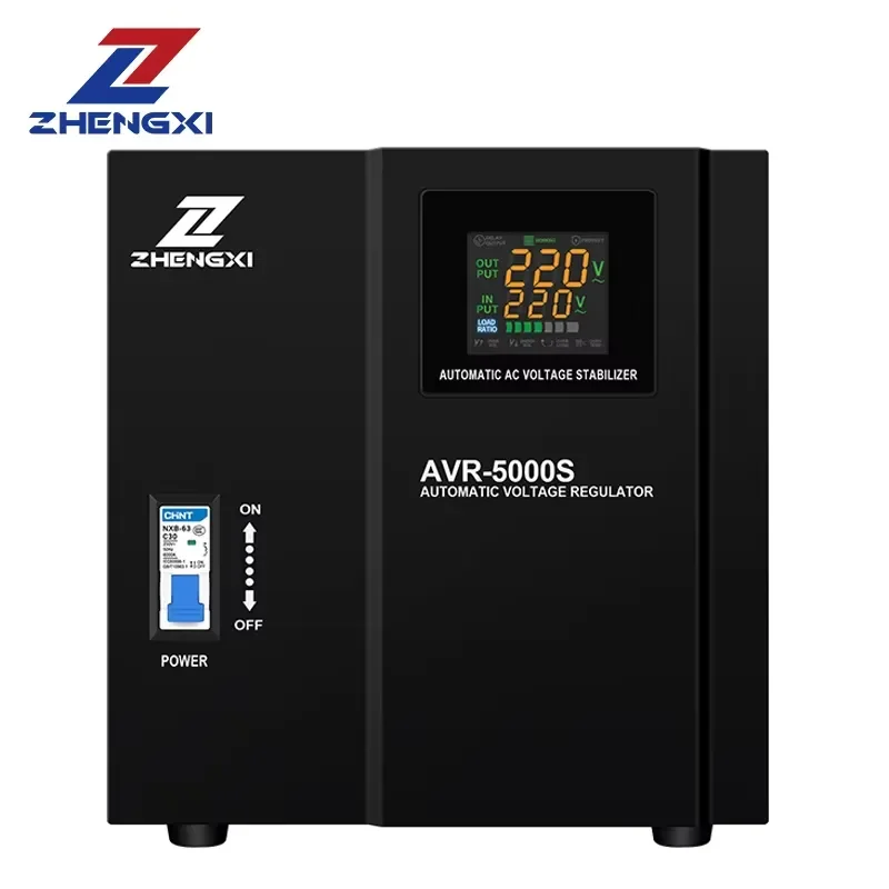 AVR Single Phase 5KVA 220V Automatic Power Stabilizer 3000VA 5000VA AC Voltage Regulator with LCD Display for SVC Use