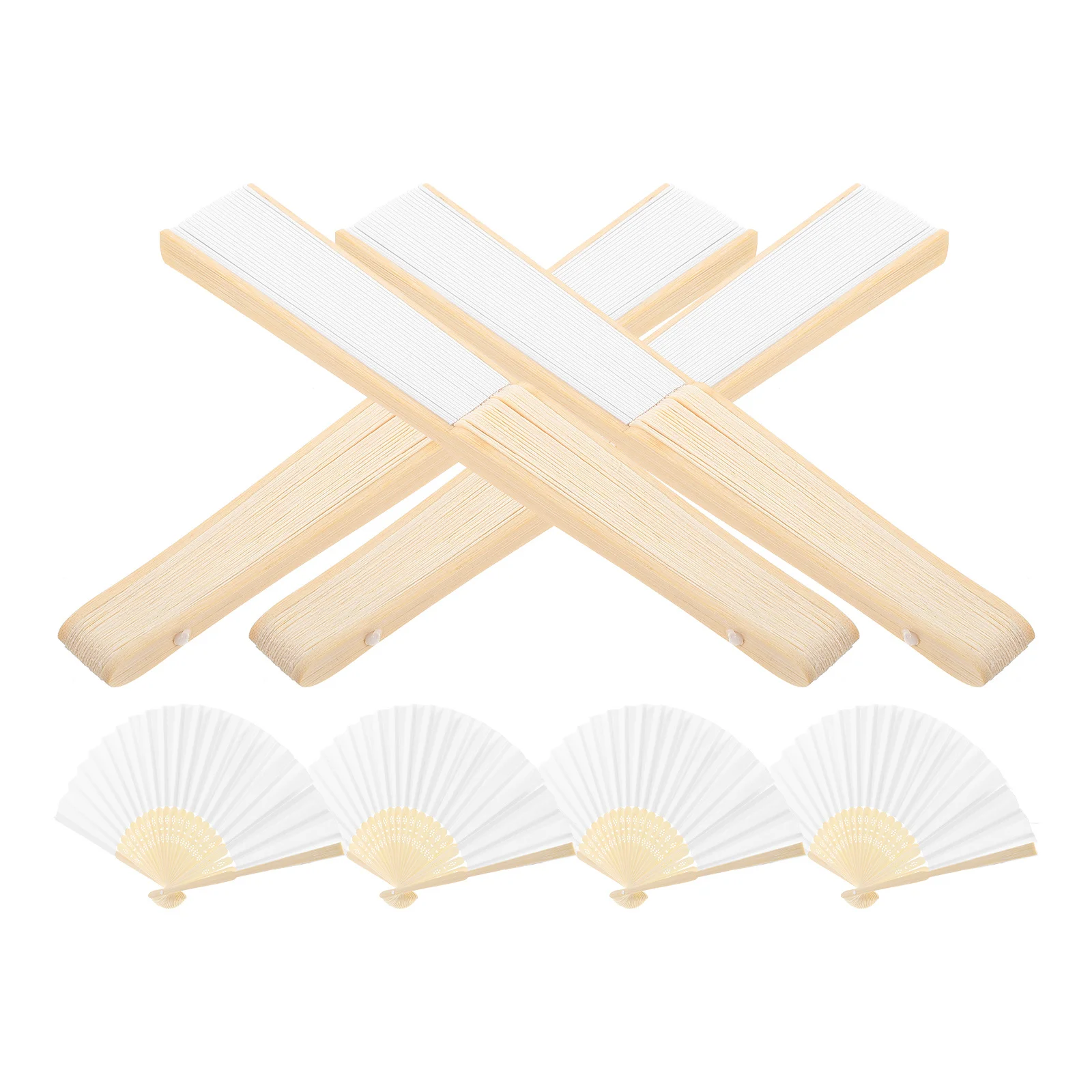 

8Pcs DIY Blank Painting Folding Fans for Kids Creative Drawing and Performance Folding Fans DIY Painting Hand Fan