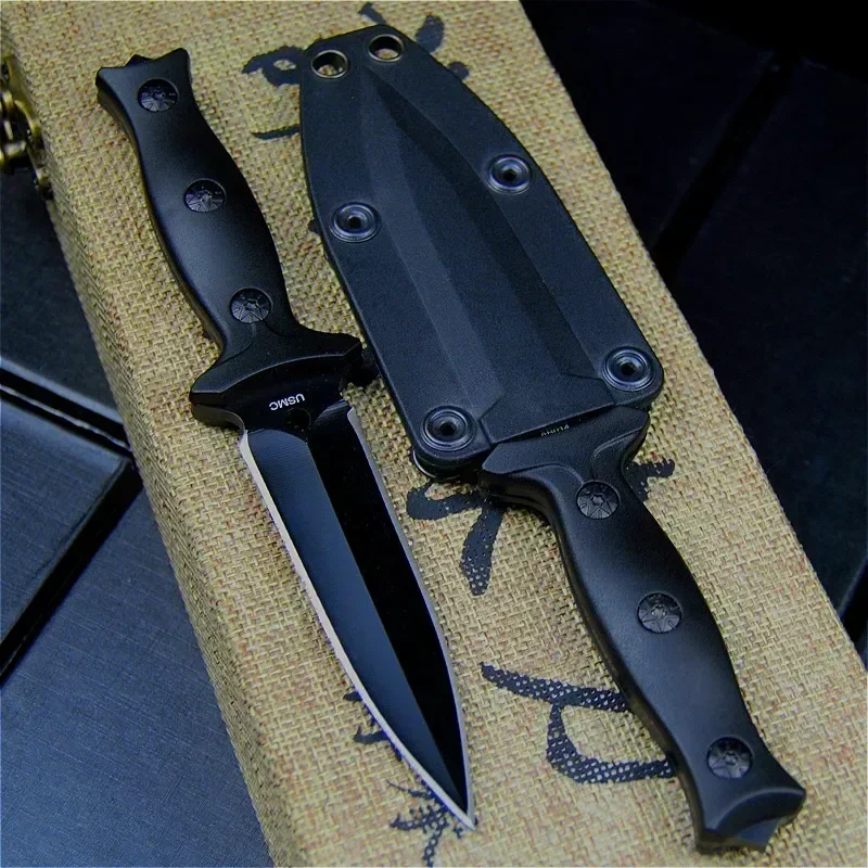 High-hardness portable fixed-blade knife, 440C blade, ABS handle; a convenient knife for everyday carry, camping, and hiking