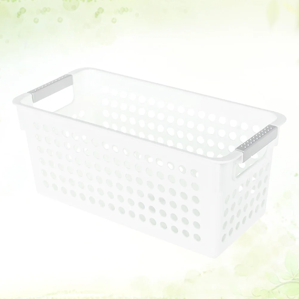 

Plastic Square Storage Basket White Desktop Organizer Container for Home Office Mini Storage Basket Books Snacks