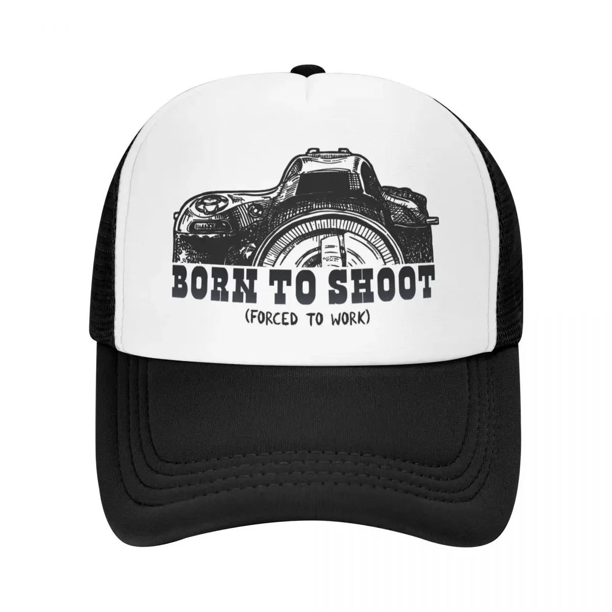 Fashion Unisex Born To Shoot Photographer Trucker Hat Adult Camera Photography Adjustable Baseball Cap Outdoor Snapback Caps