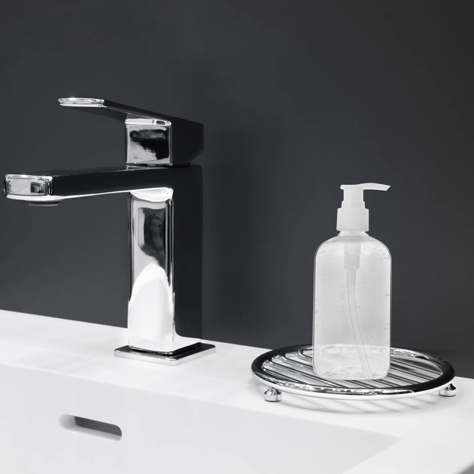 

5Pcs Liquid Soap Bottles Press Pump Dispensers Safe Storage Containers for Home Office Cleaning Gel