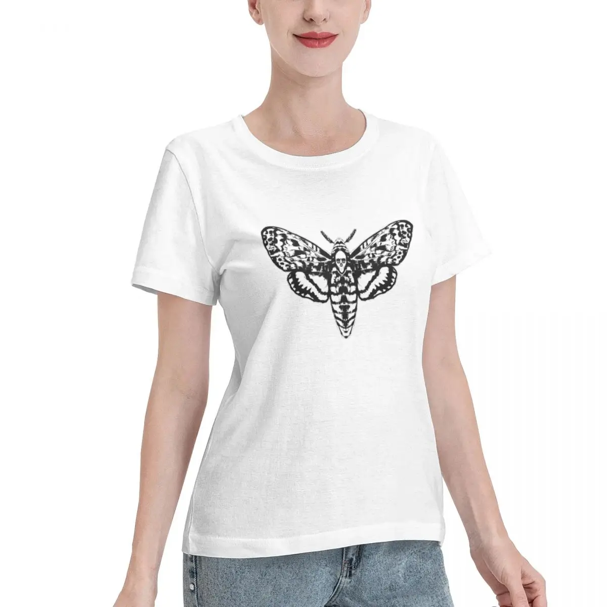 Cheap Death S Head Moth Women's T-shirt All Season Streetwear Tee