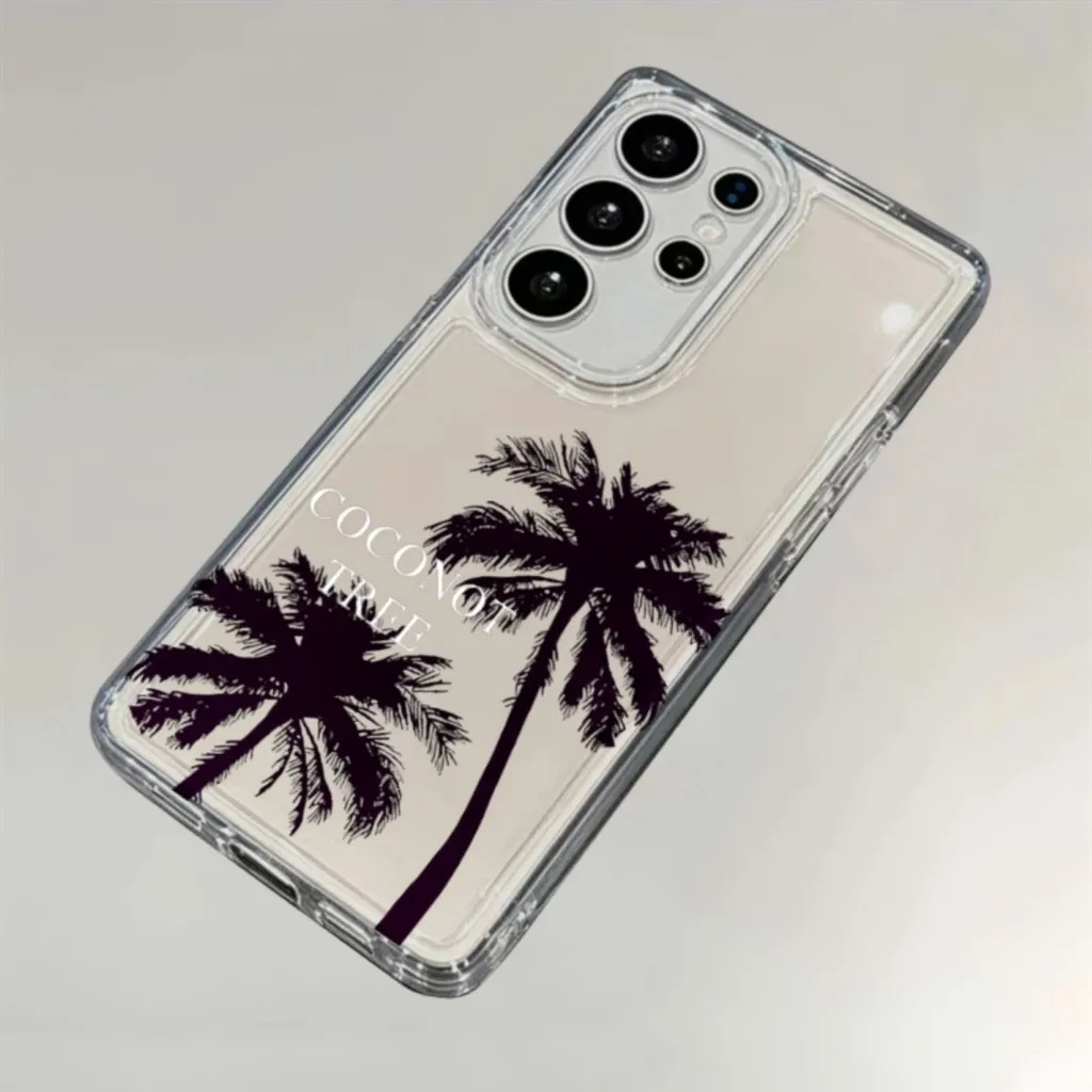 Coconut Tree for Samsung 20 Plus Case S26 S25 S24 S23 S21 S22 FE Ultra A54 A53 A52 Dustproof Casing Screen Protector Casing