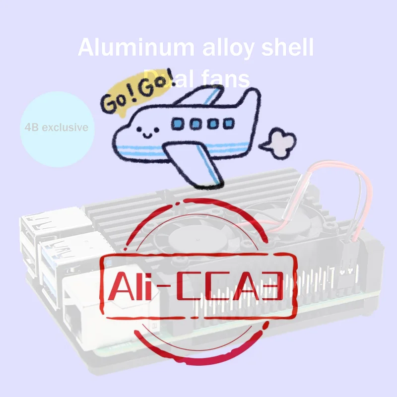 

Алюминиевый корпус для Raspberry Pi 4 с/без двойного охлаждающего вентилятора, металлический черный корпус для RPI Raspberry Pi 4B