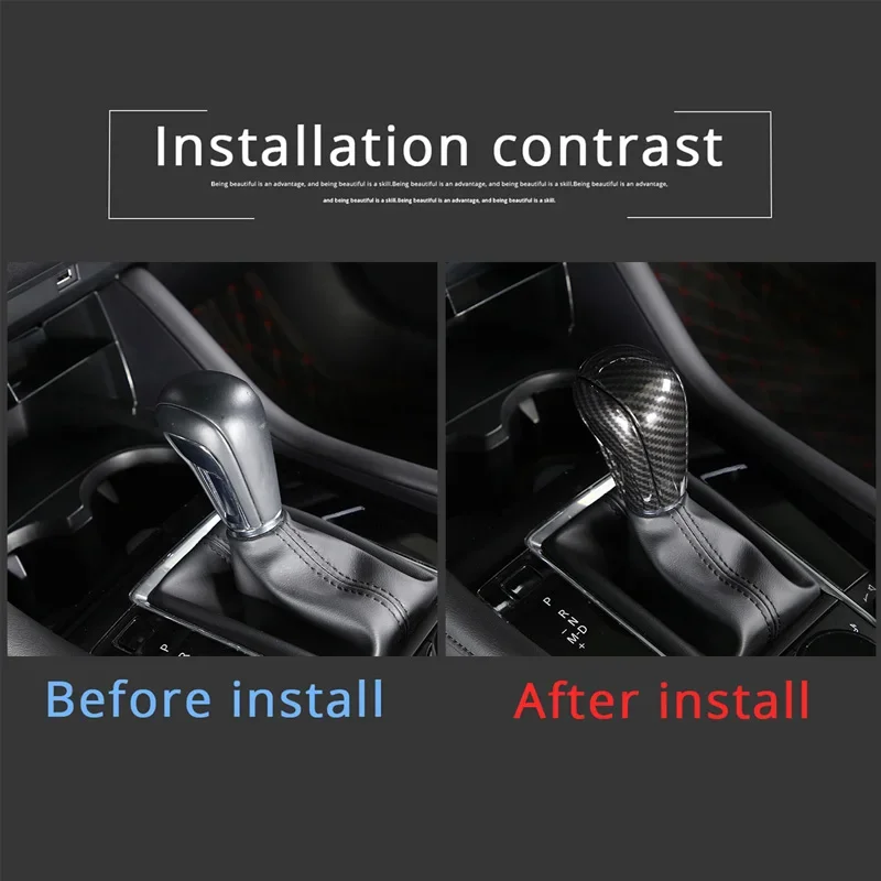 For Mazda 3 BP Axela CX-30 CX30 CX-50 2020-2022 Car Gear Head Shift Knob Handle Cover Trim Sticker ABS carbon fiber Accessories