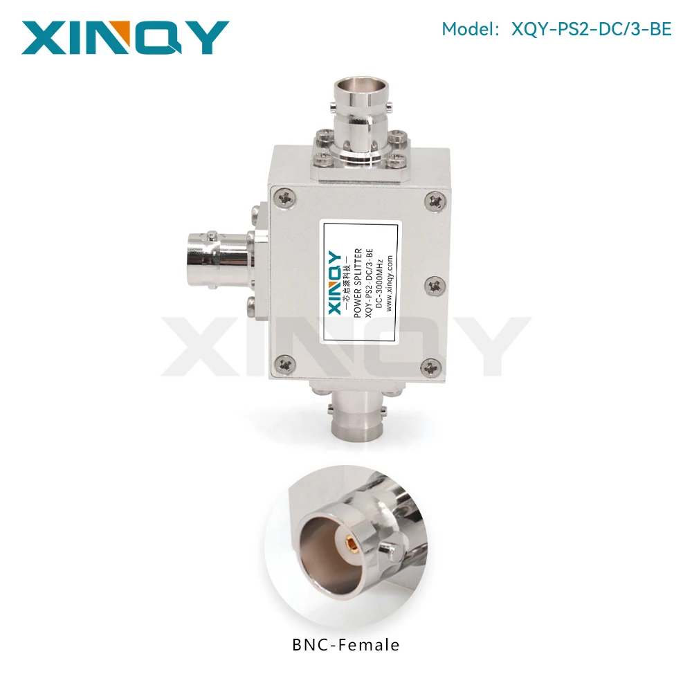XINQY Resistive Power Divider DC-3GHz 1-to-2 Way BNC Female Power Test Splitter, Low VSWR