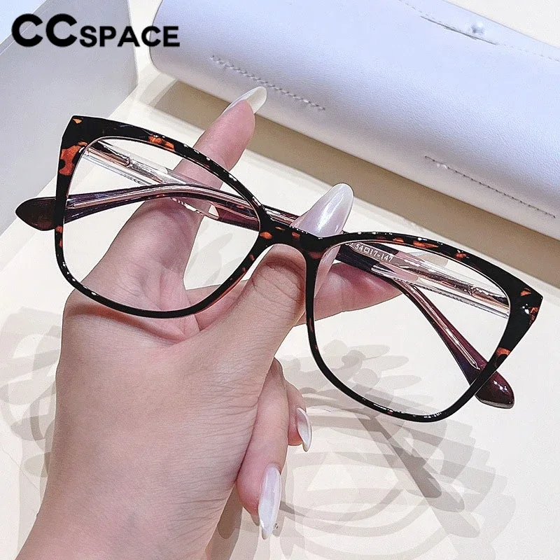 Color-blocked TR90 Anti Blue Light Glasses Frame Square Spring Hinge Clear Eyeglass Customizable Prescription Spectacles #302675
