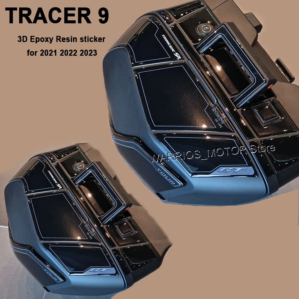 Tracer 9 Tracer 9 Motorcycle Protection Suitcases Bags 3D Epoxy Resin Protective Sticker Kit For Yamaha Tracer 9 2021-2023