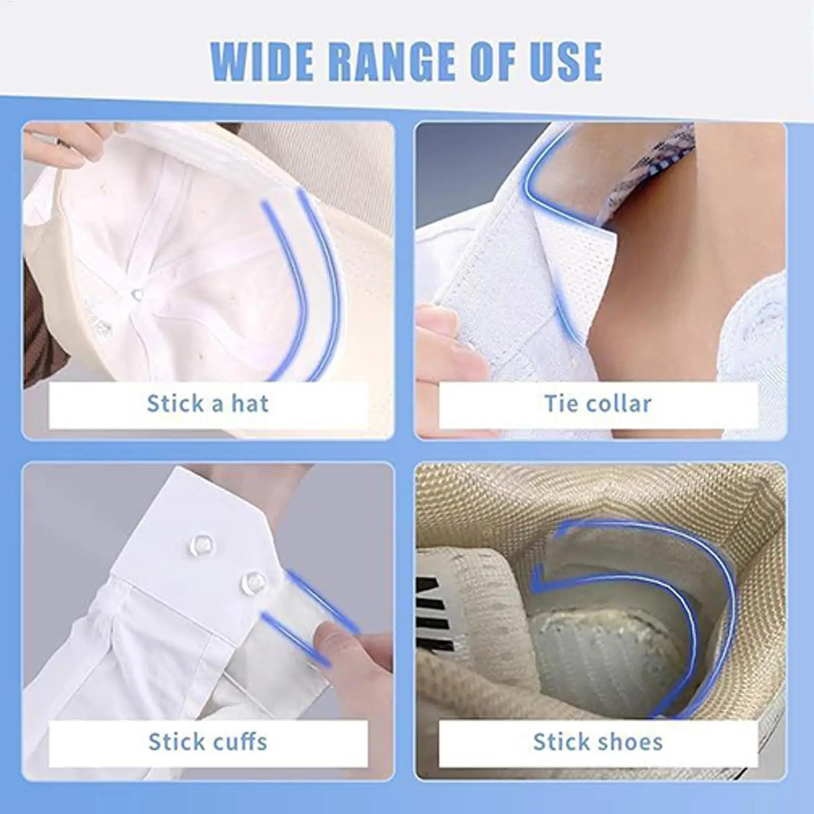 Sweat Guard For Hats 100 Pieces Absorbing Pad Hat Insert Pad Protector For Gardening Picnics Camping Trips Hiking Trails Yoga