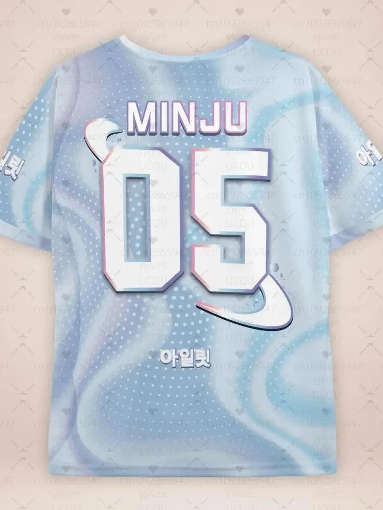 men women Fashion O-Neck Short Sleeve T-Shirt ILLIT MINJU Fans Summer Tee Lightweight Sport Daily Tee Oversized Sport T-Shirt image 5