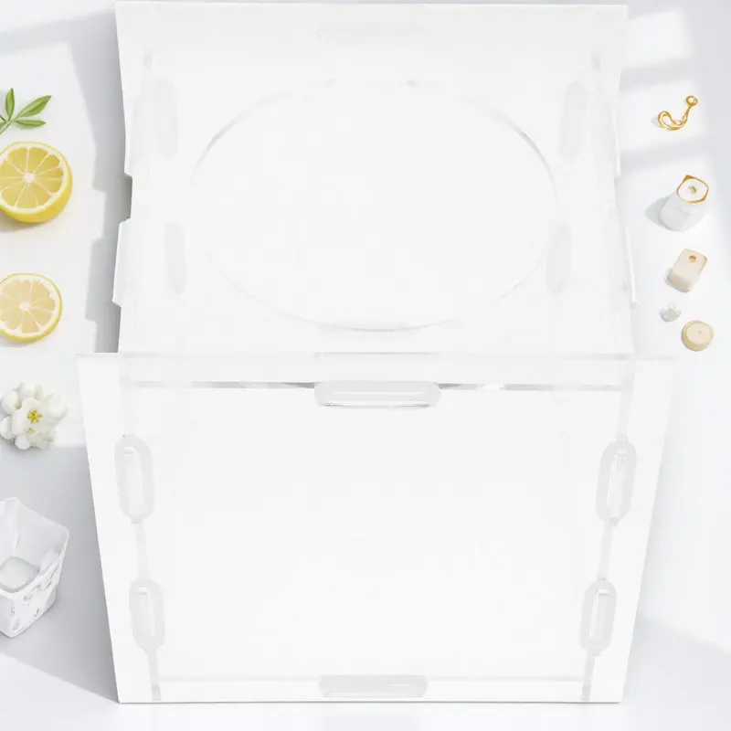 Transparent Acrylic Lottery Box Raffle Box for Ballot Tickets Donation Comments Fundraising Game Ballot Collection
