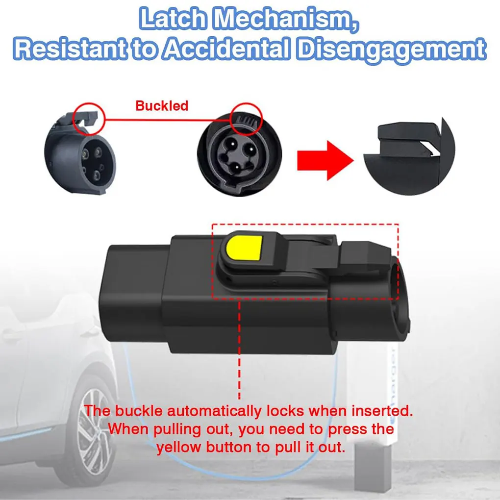 EV Charger Adaptor For Electric Vehicle Connector Type 2 IEC 62196 toType 1 SAE J1772 7KW 32A Conventor