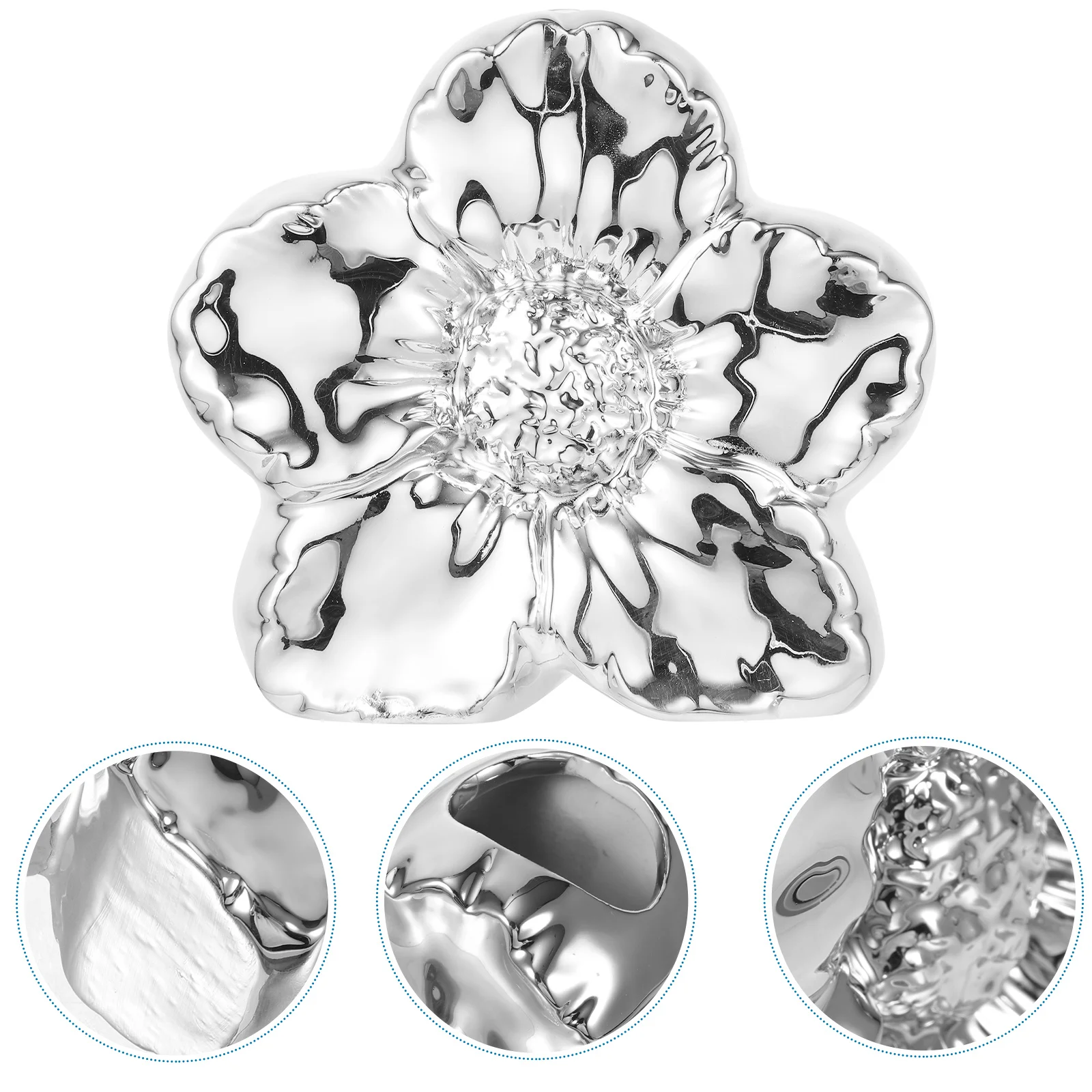 

Ceramic Flower Shape Vase Modern Texture Living Room Bedroom Table Decor Ornamental Flower Holder for Dried Flowers