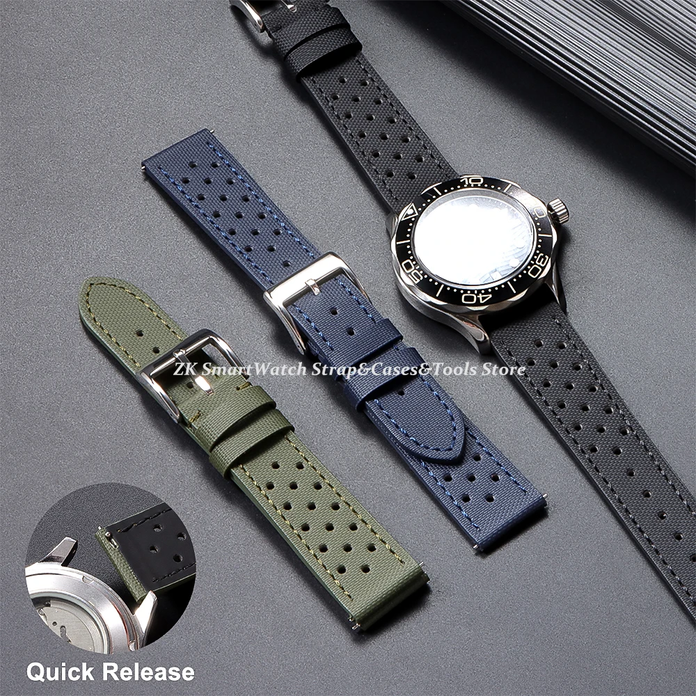 

Quality Nylon Sailcloth Watch Strap Waterproof Fabric Watchband Quick Release 18 20mm 22mm Band Wristband Belt Watch Accessories