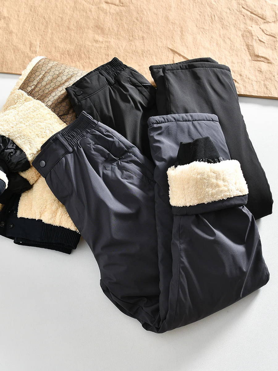 

Thickened Lamb Velvet Winter Outdoor Men's Casual Cotton Pants Graphene Technology Heat Generation Straight Leg Elastic Waist...