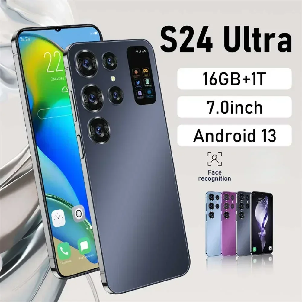 

2024 Original S24 Ultra Mobile Phones 16GB+1TB Dual Sim Face Unlock Android Cell Phone Smartphone 7000mAh Cellphone