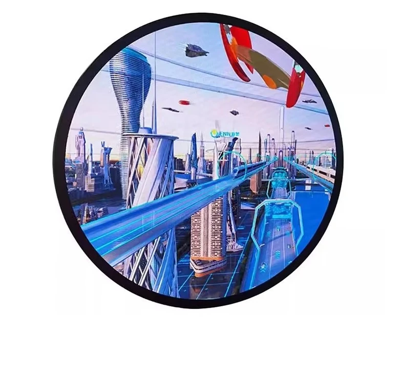 Customized 1m Diameter HD Circular Digital Signage Modern New Design Round Circle logo Circular Screen LED logo Display