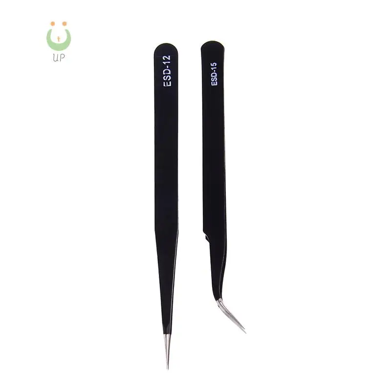 2pcs Anti-static Elbow and Straight Stainless Steel Tweezers Cake Mold