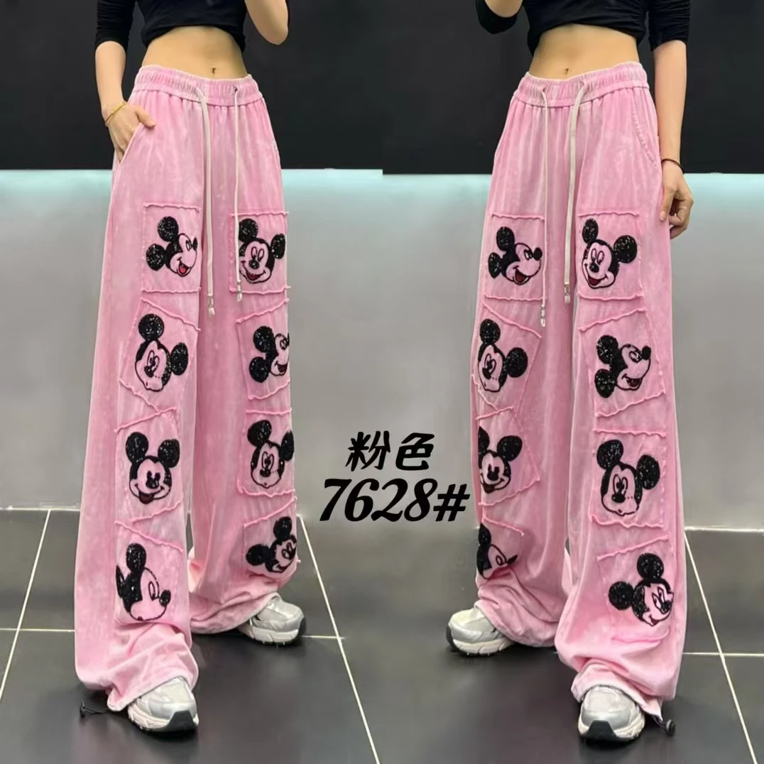 

American Street Spring Autumn Zip Women Cargo Pants High Waist Wide Leg Straight Pants Hot Chick Loose Casual Long Trousers
