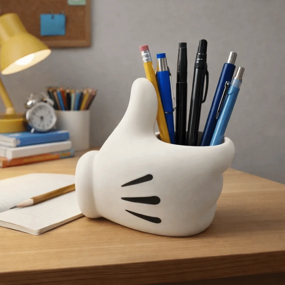 Thumbs Up Creative Design Pen Holder Cute Cartoon Personalized Storage Ornament Trendy Style Desktop Ornament Home Decoration
