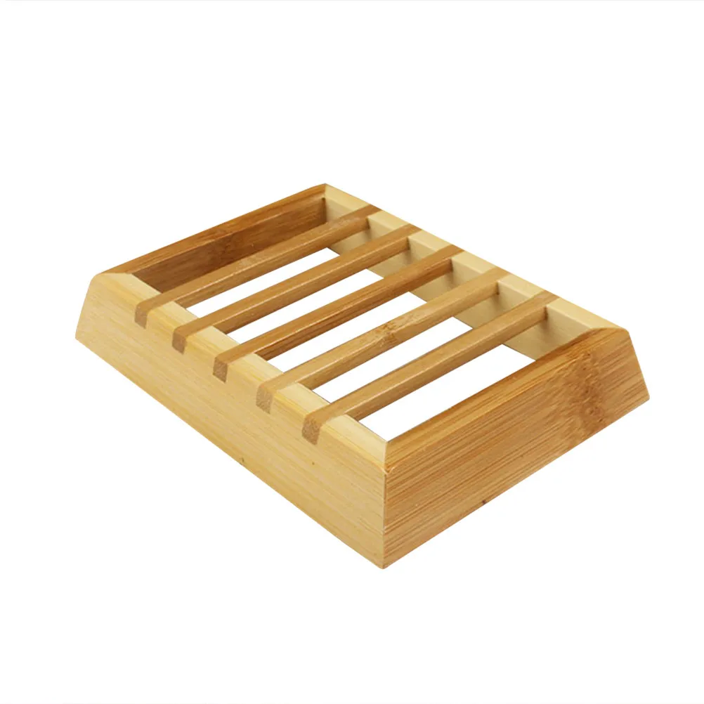 Bamboo Soap Box Hand-Polished Eco-Friendly Drainage Holes Non-Slip Edges Easy Clean Dry Storage for Handmade Soap