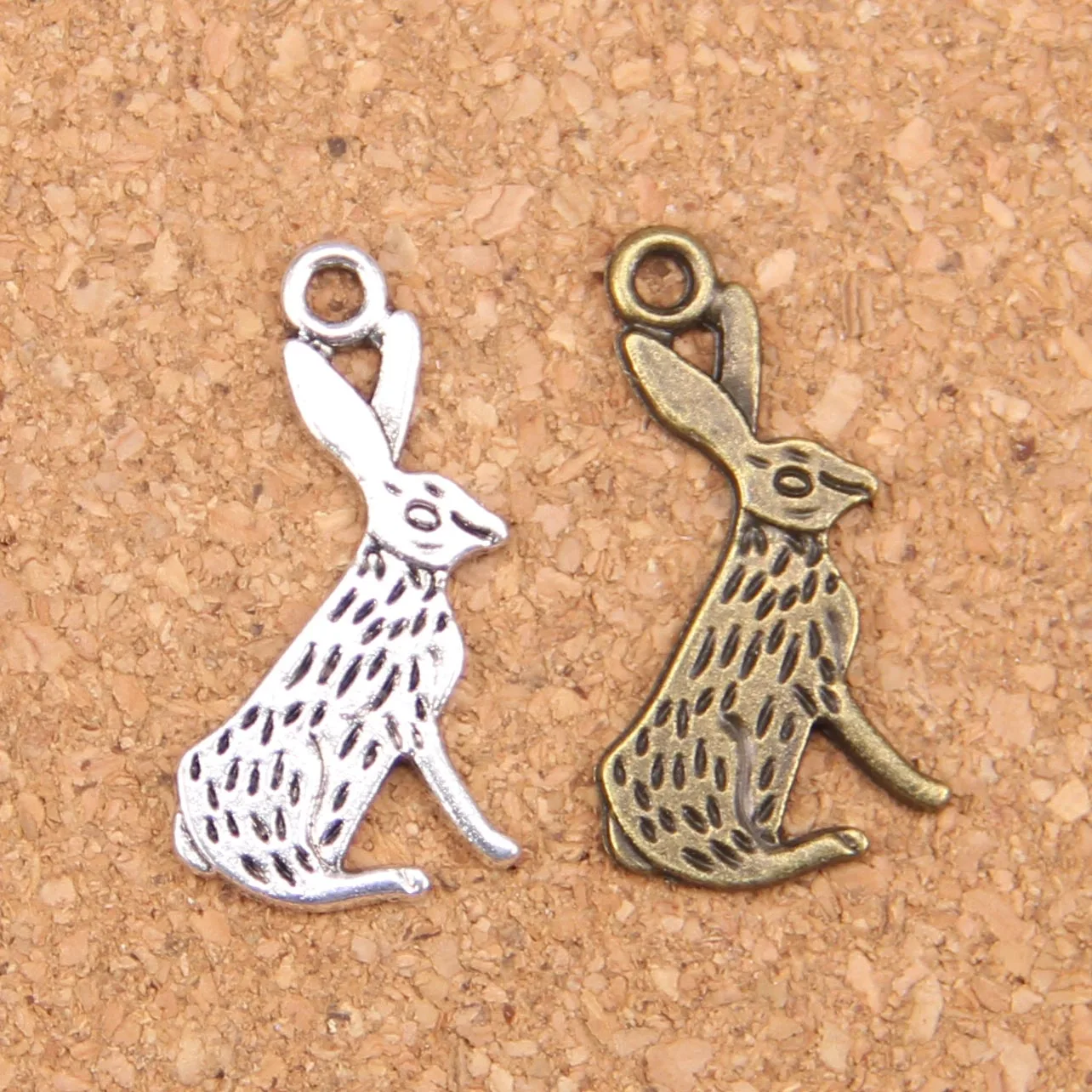 145pcs Charms Rabbit 26x14mm Antique Pendants,Vintage Tibetan Silver Jewelry,DIY For Bracelet Necklace