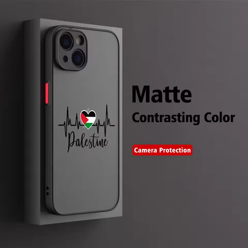Palestine Flag Map Passport Matte Transparent For iPhone Case 16 15 14 13 12 11 Pro XR XS Max 7 8 Plus Anti-Drop Phone Y2K Cover view 6