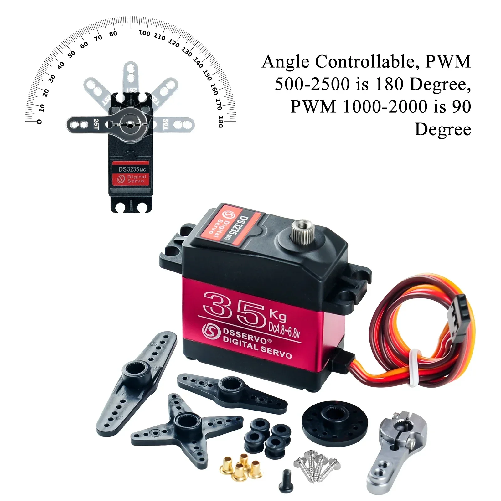 4PCS Dsservo DS3235 디지털 서보 RC 35Kg 고속 서보 메탈 기어 IP66 RC 바하 서보 1/8 1/10 스케일 자동차 크롤러 로봇용