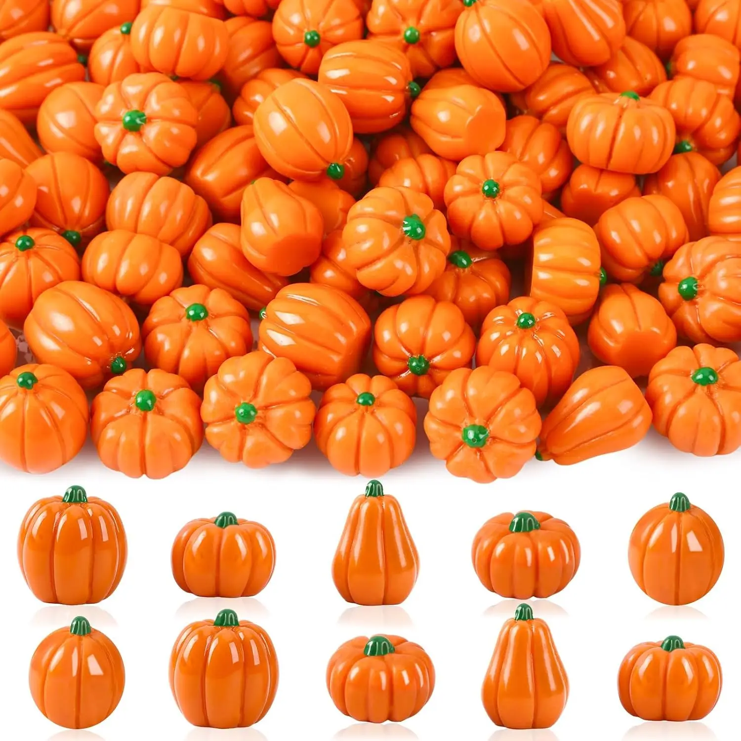 Mini Artificial Pumpkins,Small Resin Pumpkins for Crafts ，Fake Mini Little Resin Pumpkin Tiny for Crafts