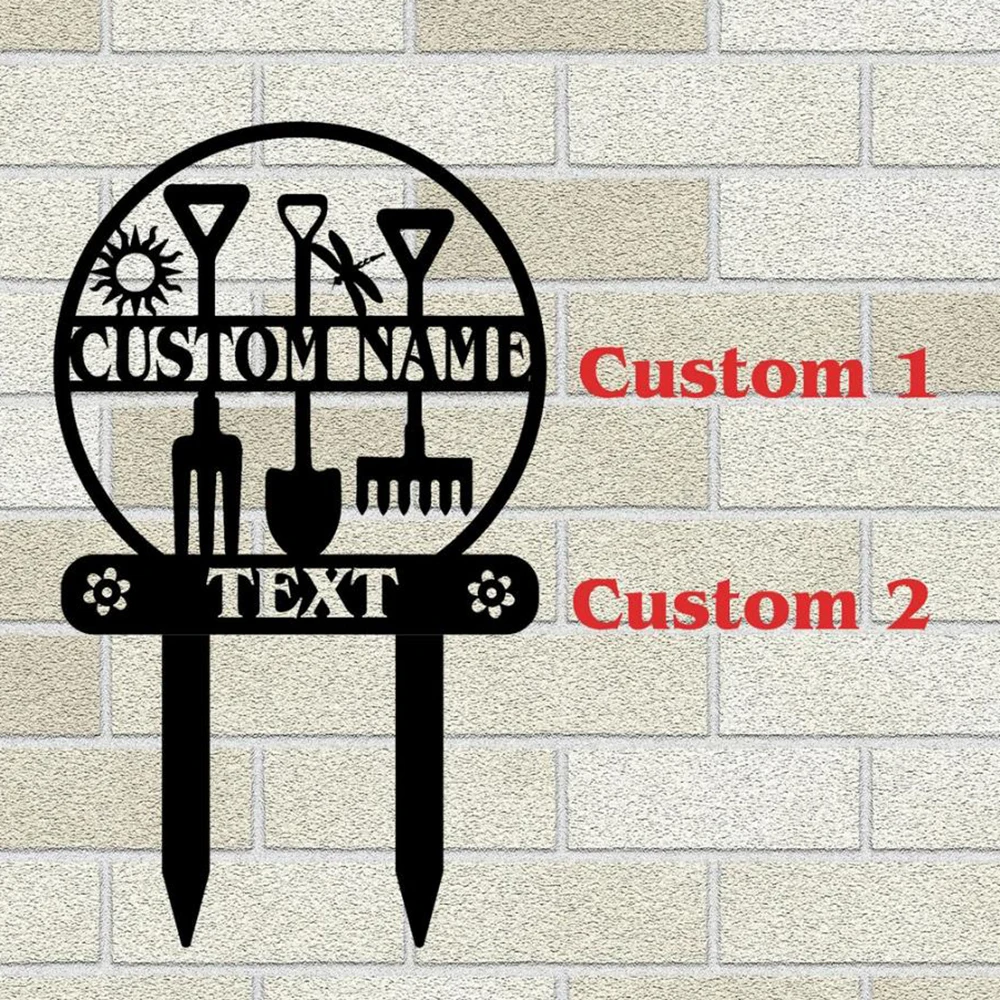 metal garden signs with stakes, personalized garden signs, garden metal signs, custom gardener decor, metal yard decor