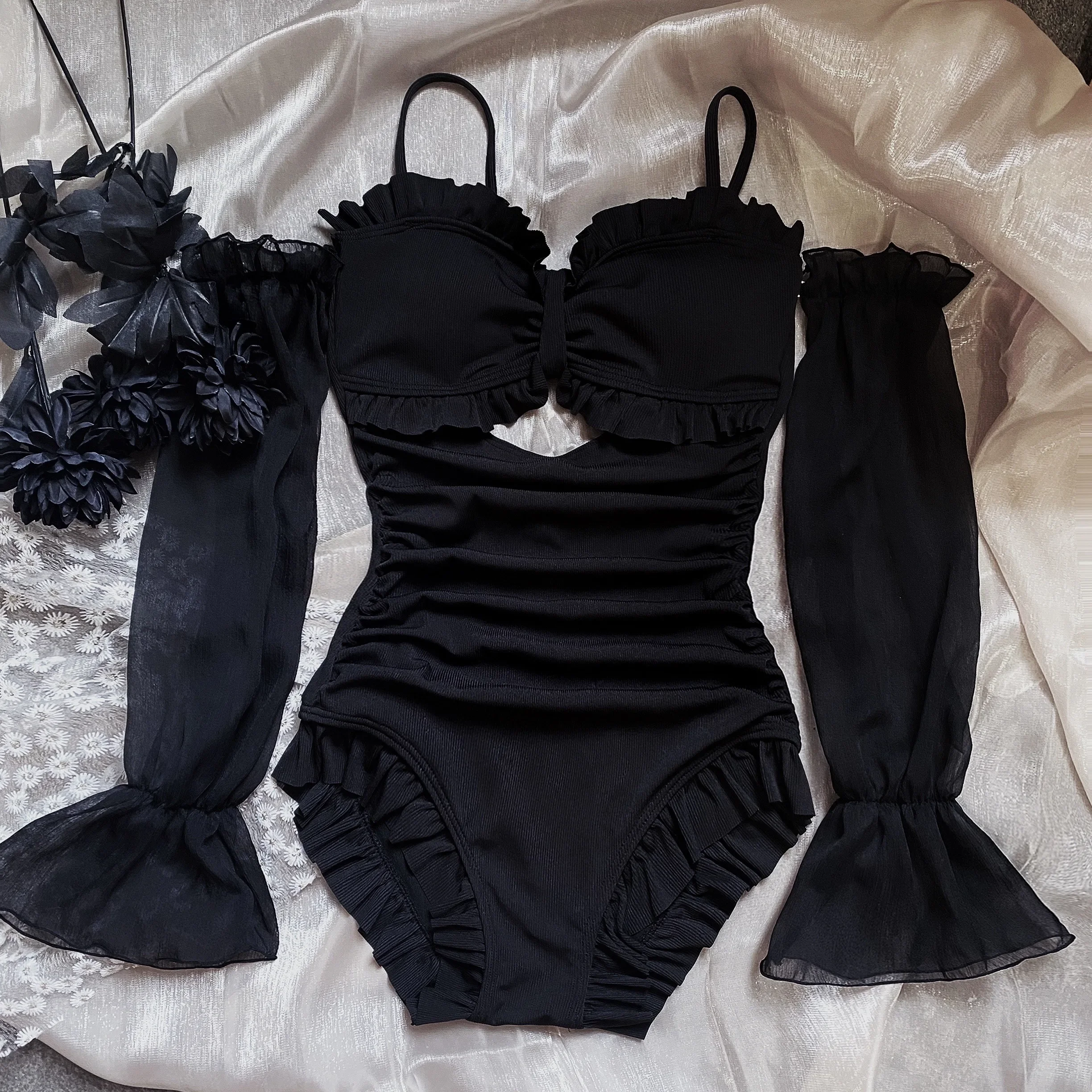 ملابس السباحة النسائية فستان صيفي ارتفاع الخصر ملابس السباحة Strappy Underwire بيكيني 3 قطع ملابس سباحة حريمي مثير امرأة صغيرة الشاطئ التستر