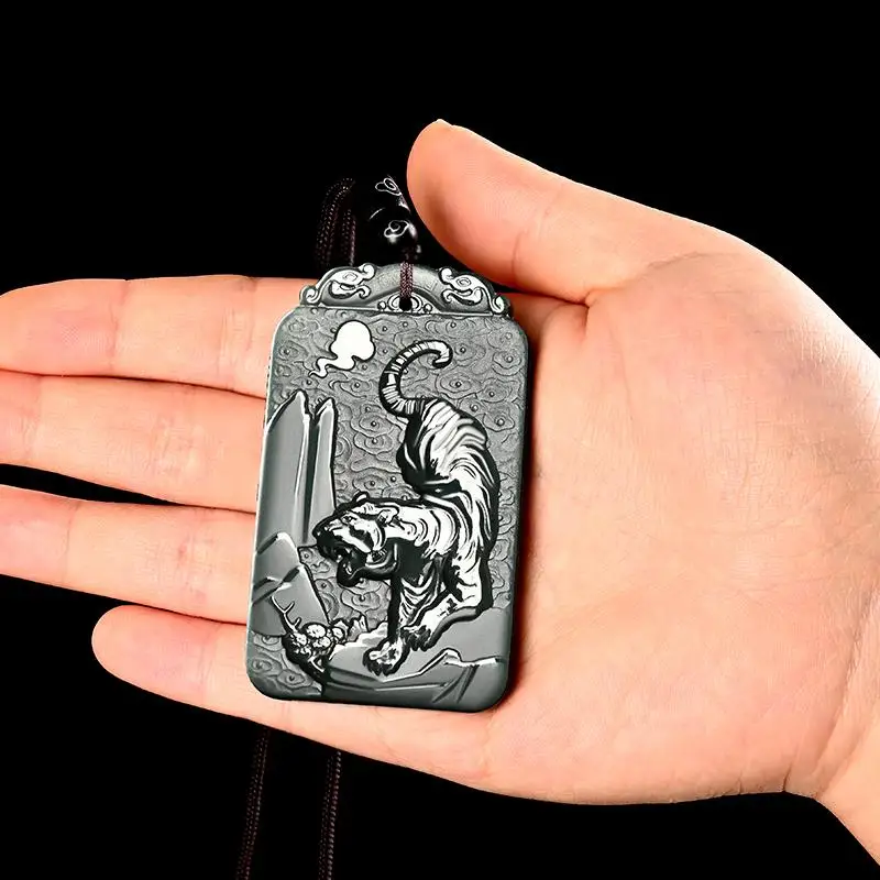 

Dragon Teng Auspicious Cloud Natural Hetian Pendant Exquisite Hand Carved Perfect TaQingJade Brand Boutique Necklace