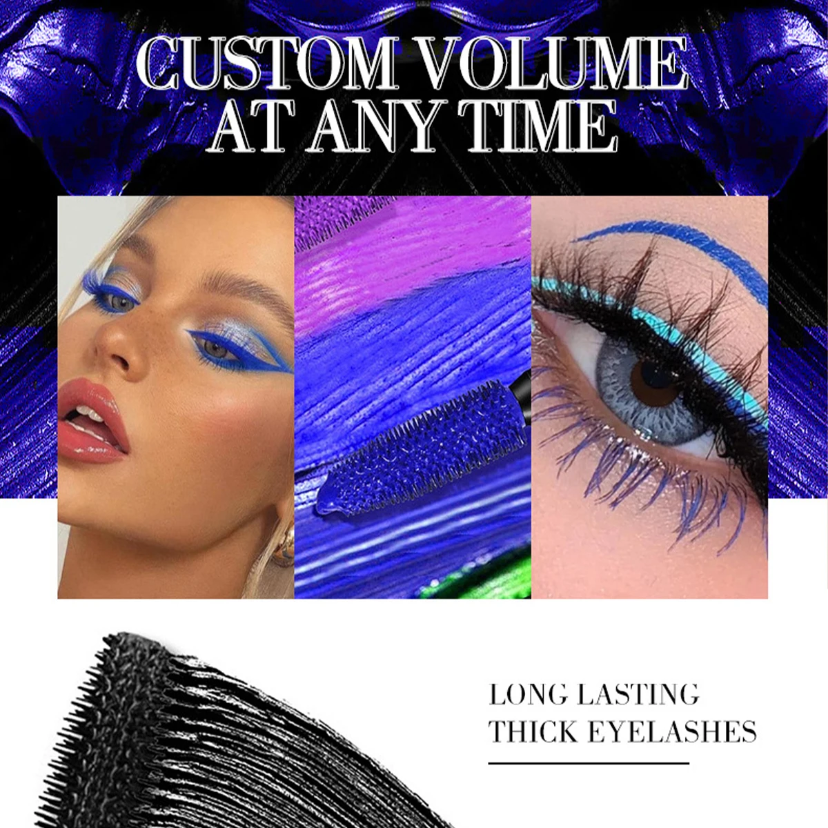 Mascara 5 colori, mascara colorato impermeabile volumizzante a lunga durata allungamento arricciatura, crea un trucco occhi affascinante 5D