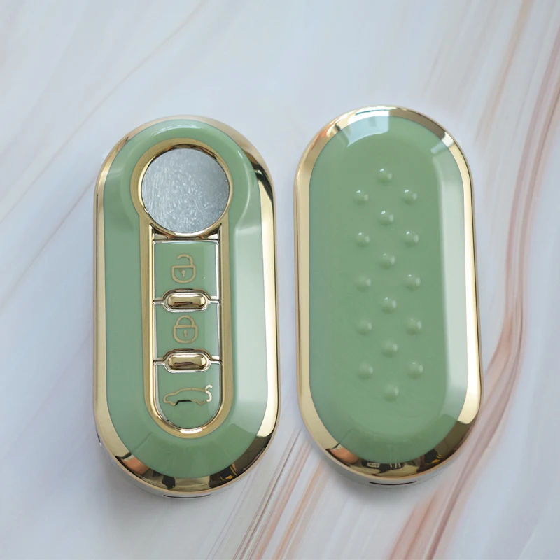 Nuovo TPU 3 bottoni auto Flip Key Case Cover completa per Fiat 500 Ducato Panda 500L Punto Lancia Musa Protecor Key Shell accessori