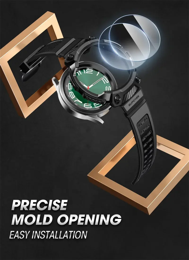 SUPCASE For Samsung Galaxy Watch 6 Classic Case 47mm 2023 UB Pro Rugged Protective Case with Strap Bands & 2Pcs Screen Protector